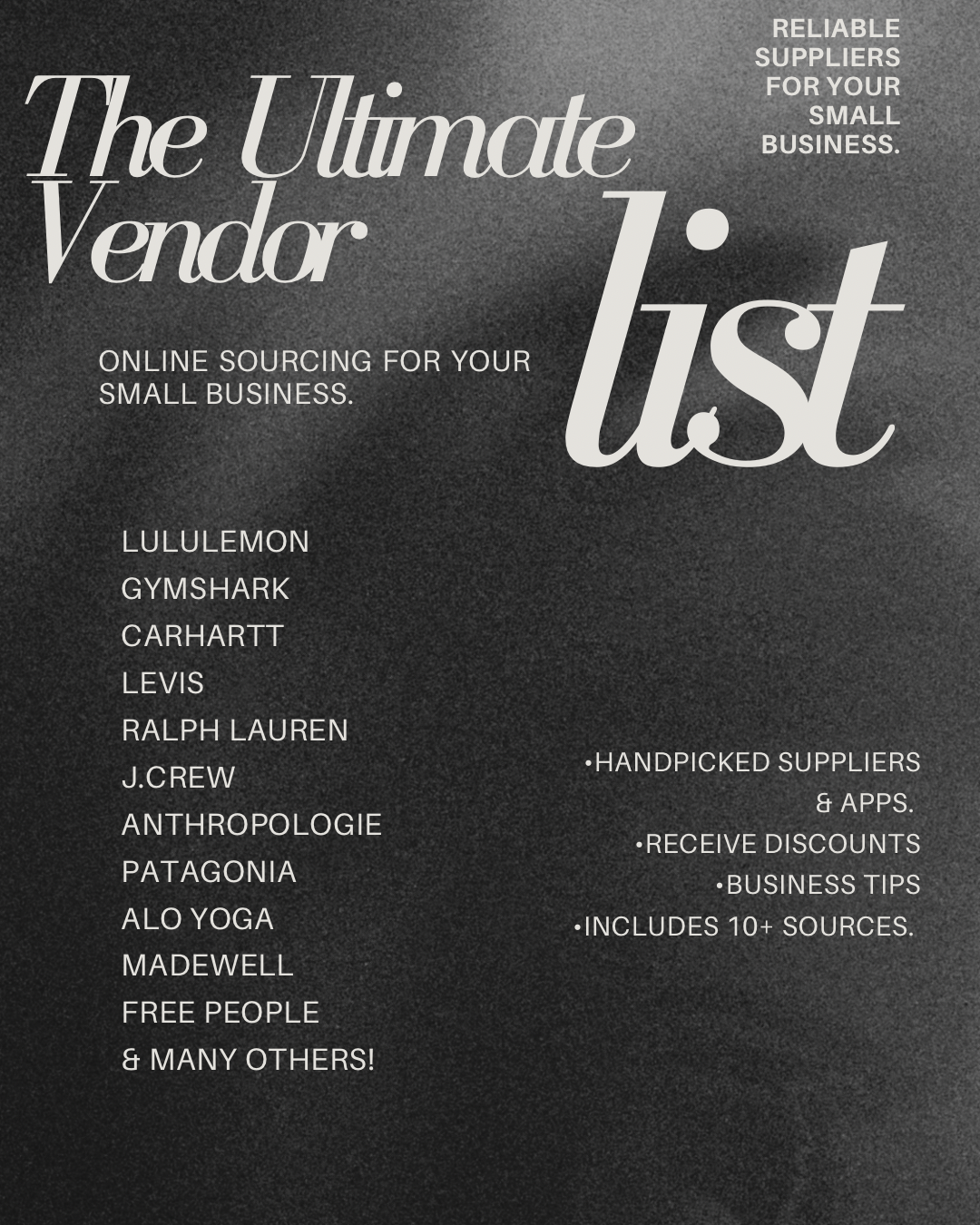 The Ultimate Reseller Guide: Online Sourcing List