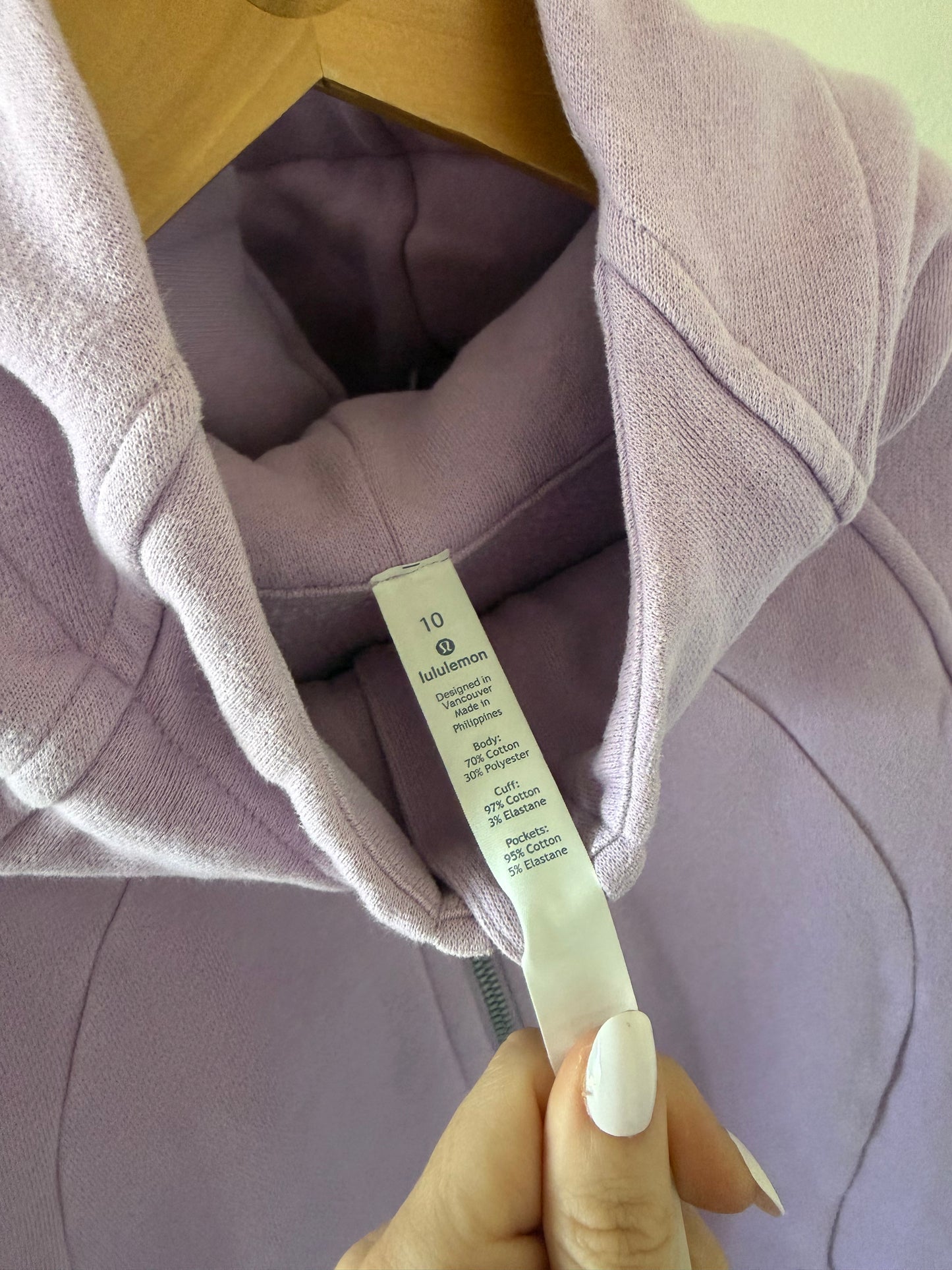 Scuba hoodie lilac purple size 10
