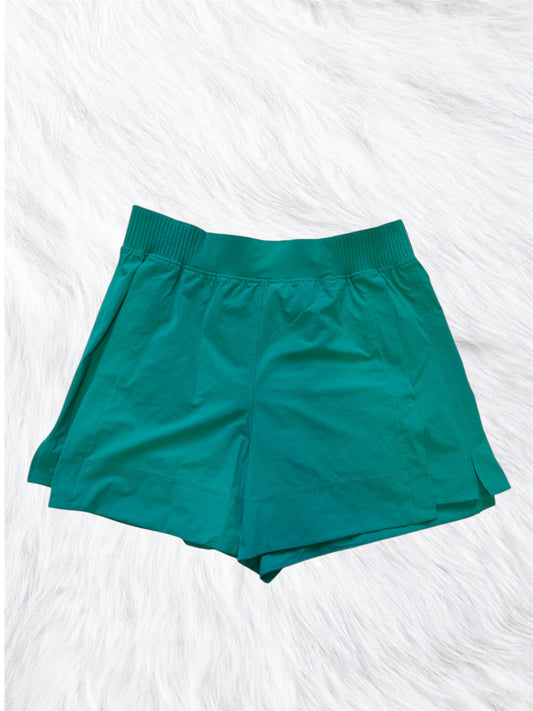 Stretch Woven Relaxed-Fit High-Rise Short 4" Kelly Green Size Medium