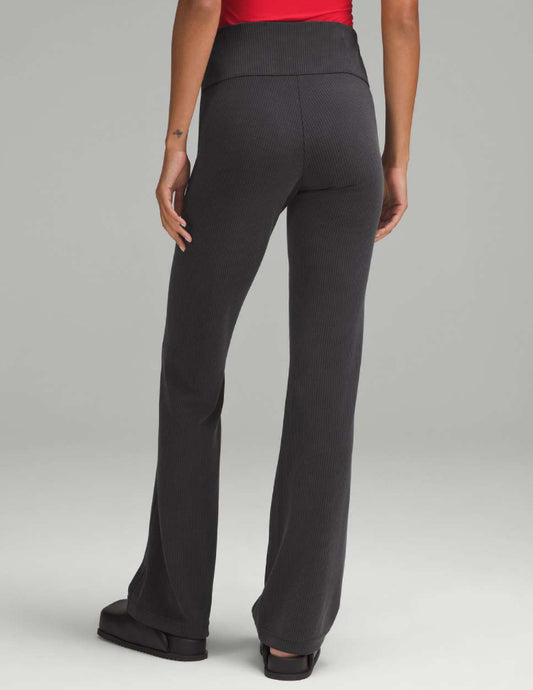 Ribbed softstreme flare black pants size 0