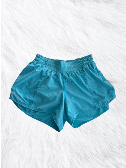 Hotty hot shorts 4” hydra blue size 6