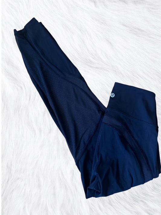 Mesh full length black leggings size 4