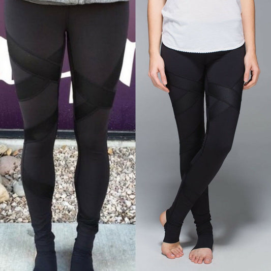 Mesh Black Full Length Leggings Size 4
