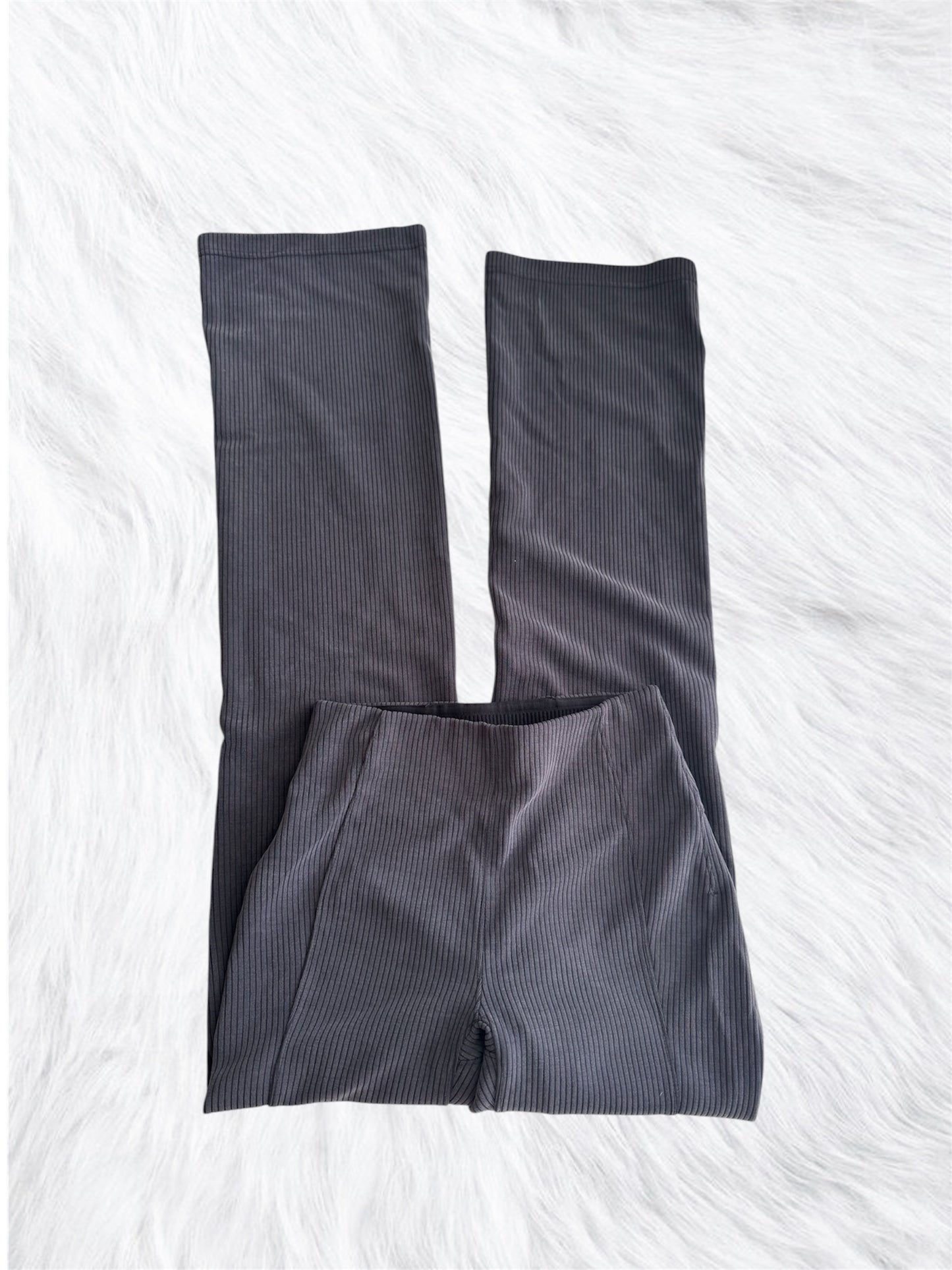 Ribbed softstreme flare black pants size 0